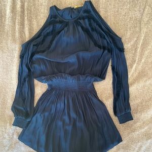Ramy Brook Taima Navy Open Shoulder Dress